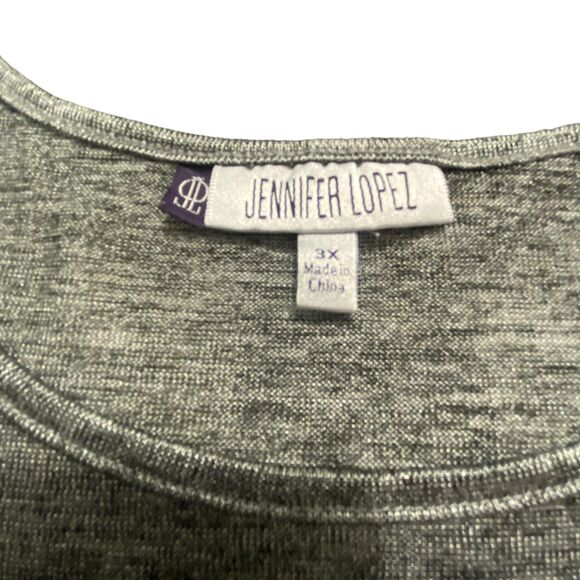JLO Jennifer Lopez Women Off Shoulder Top Shirt Blouse Silver Gray Plus 3X - Picture 7 of 9